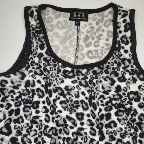 New Women Design Leopard Print Peplum Top Size S - Picture 4 of 6